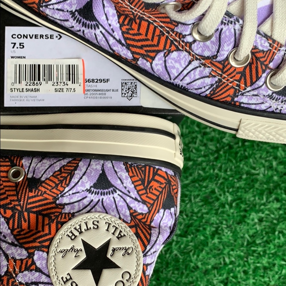 CONVERSE CTAS HI EGRET/ORANGE/LIGHT BLUE WMNS - Picture 15 of 16